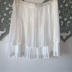 Sheer Ivory tiered pleated white Lauren Conrad mini skirt size large